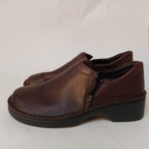NAOT Brown Leather Zip Ankle Fashion Boots Bootie Shoe Clogs Size 42 EUR 9 US